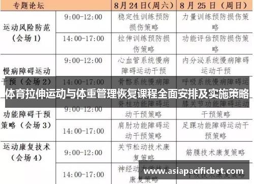 体育拉伸运动与体重管理恢复课程全面安排及实施策略